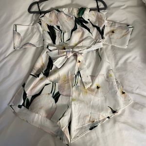 Forever 21 White Floral Romper